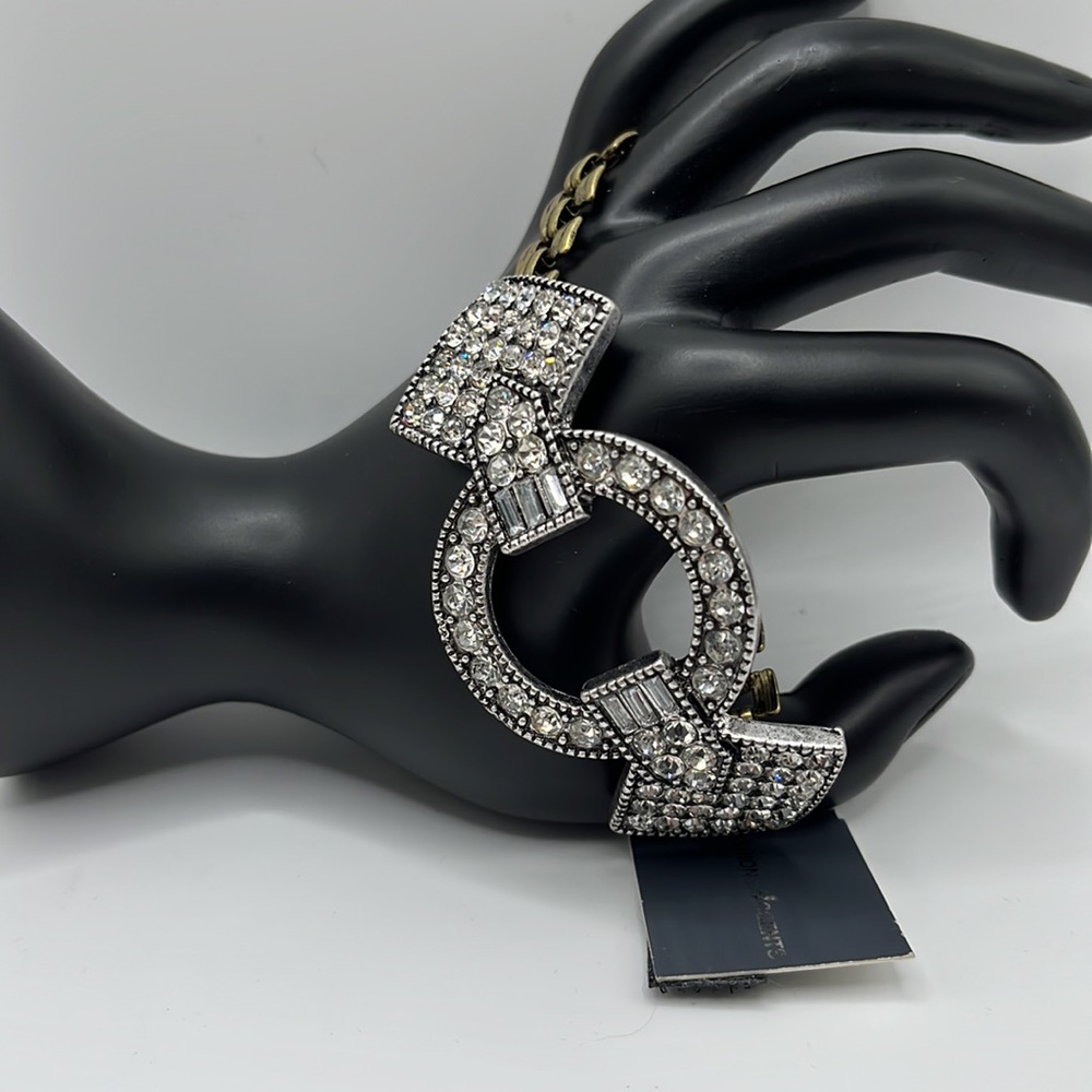 Pave Crystal Gold Ox Bracelet